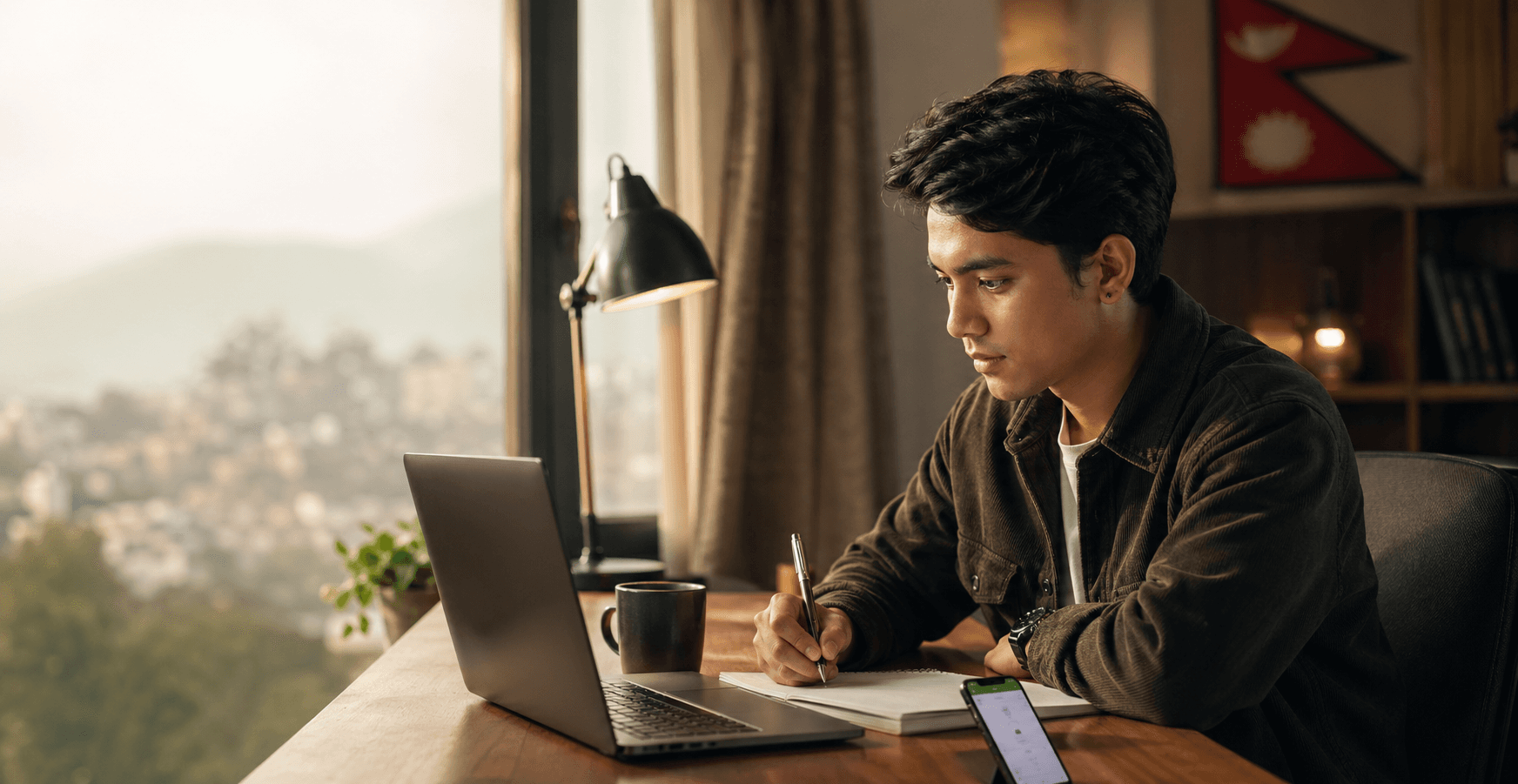Nepali learner studying online in Kathmandu