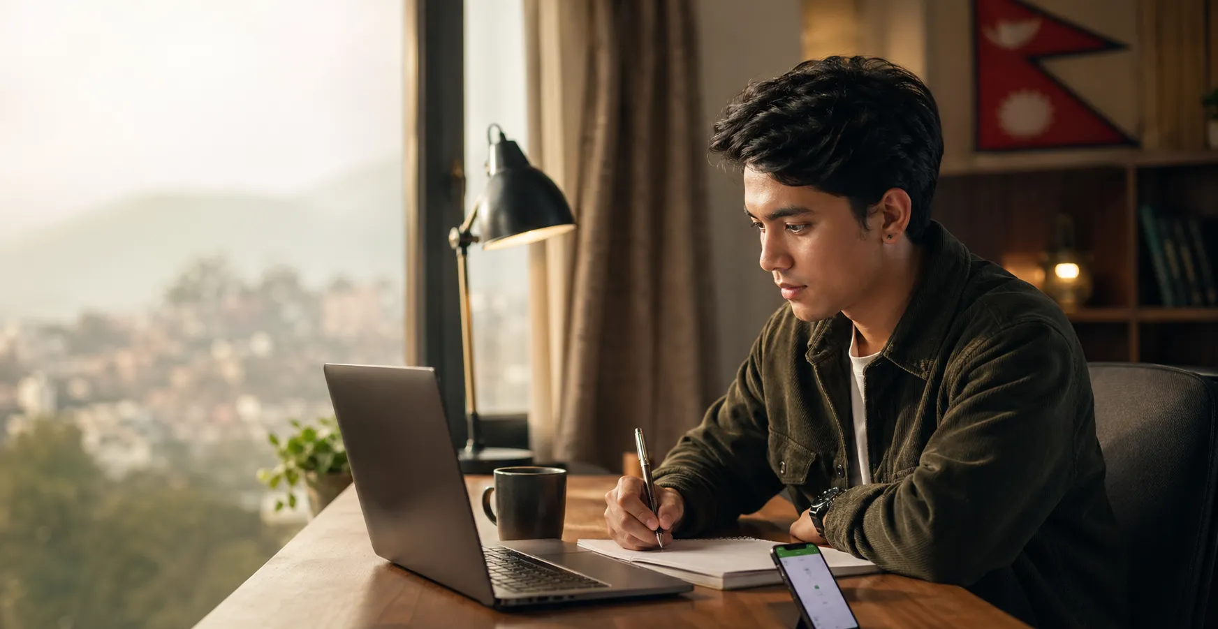 Nepali learner studying online in Kathmandu